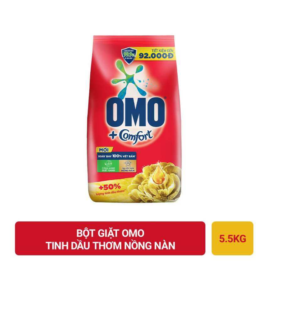 Bột giặt OMO Comfort bịch 5,1kg Unilever