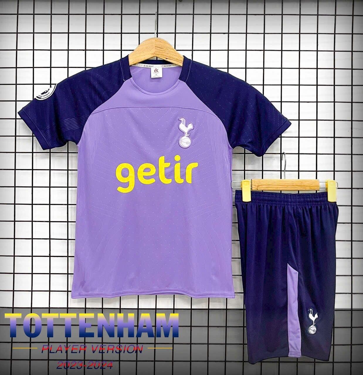Bộ quần áo đá banh clb tottenham tím mùa giải 23/24 - có in tên số
