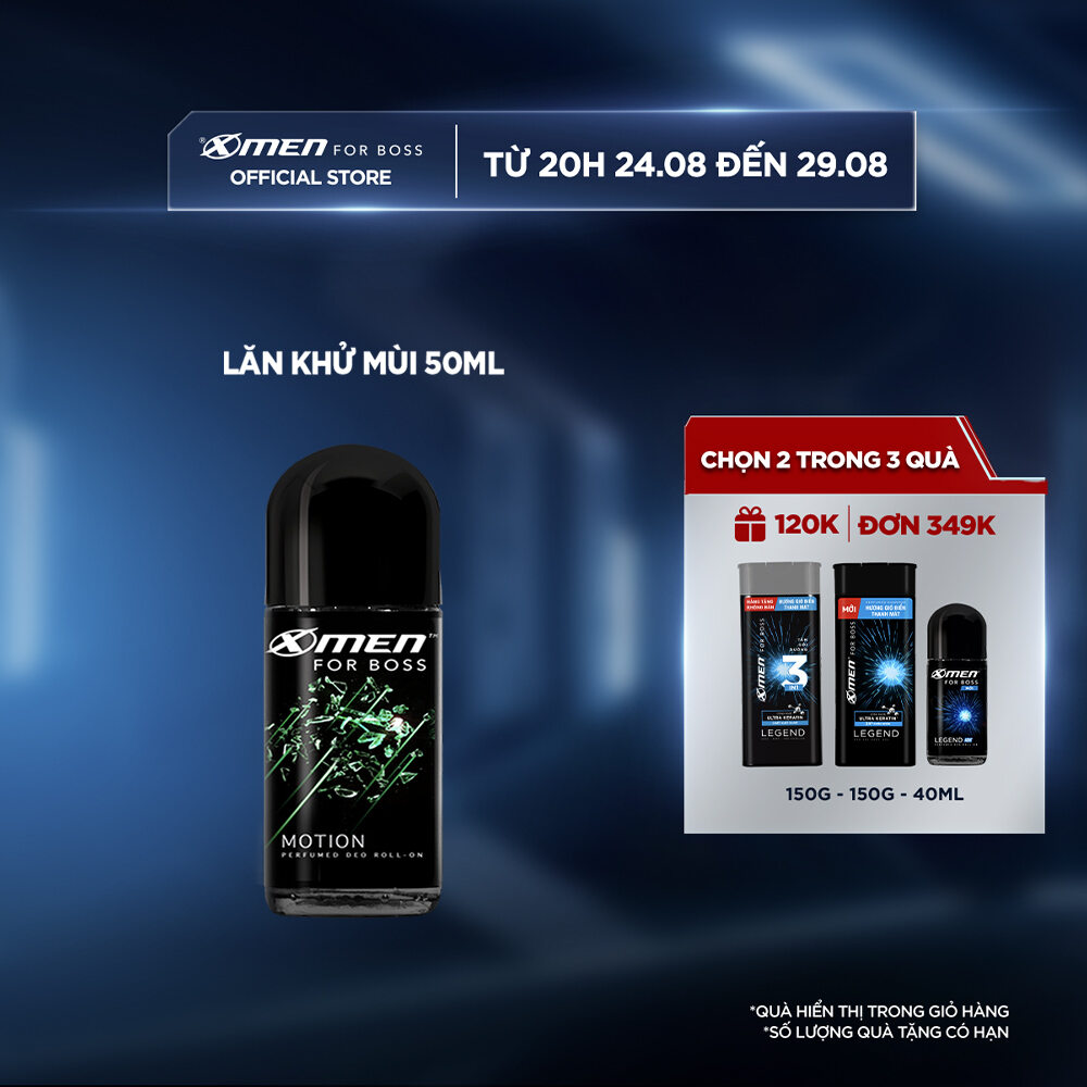 Lăn khử mùi X-Men For Boss Motion - Mùi hương năng động phóng khoáng 50ml