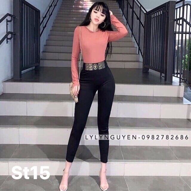 Quần legging ôm thun dẻo lưng cao