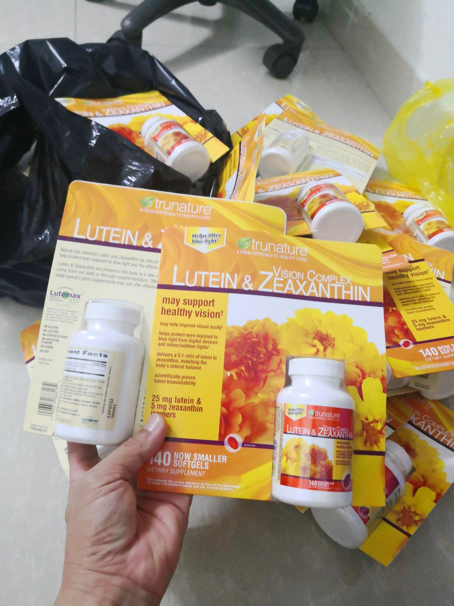 Viên bổ mắt Trunature Vision Complex Lutein & Zeaxanthin 140 viên của Mỹ - Giúp đôi mắt sáng khỏe, tăng cường thị lực
