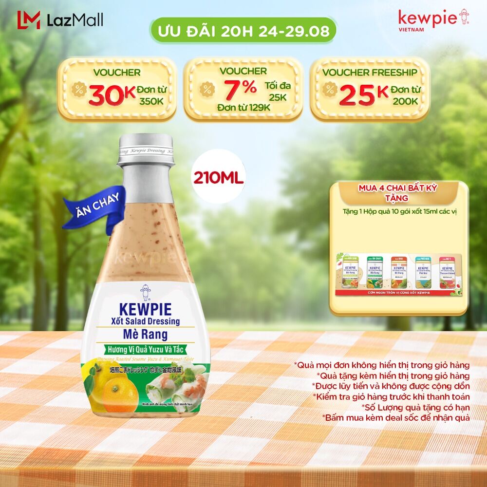 Xốt salad dressing mè rang kewpie hương vị quả yuzu & tắc 210ml