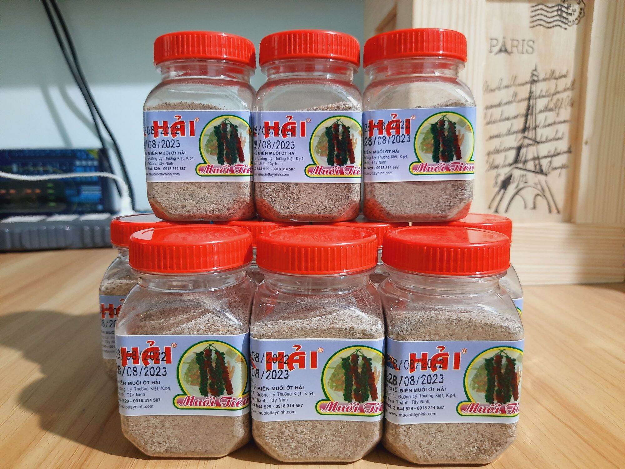 Muối tiêu đen (muối Hải Tây Ninh) cay ngon (hũ 100g)