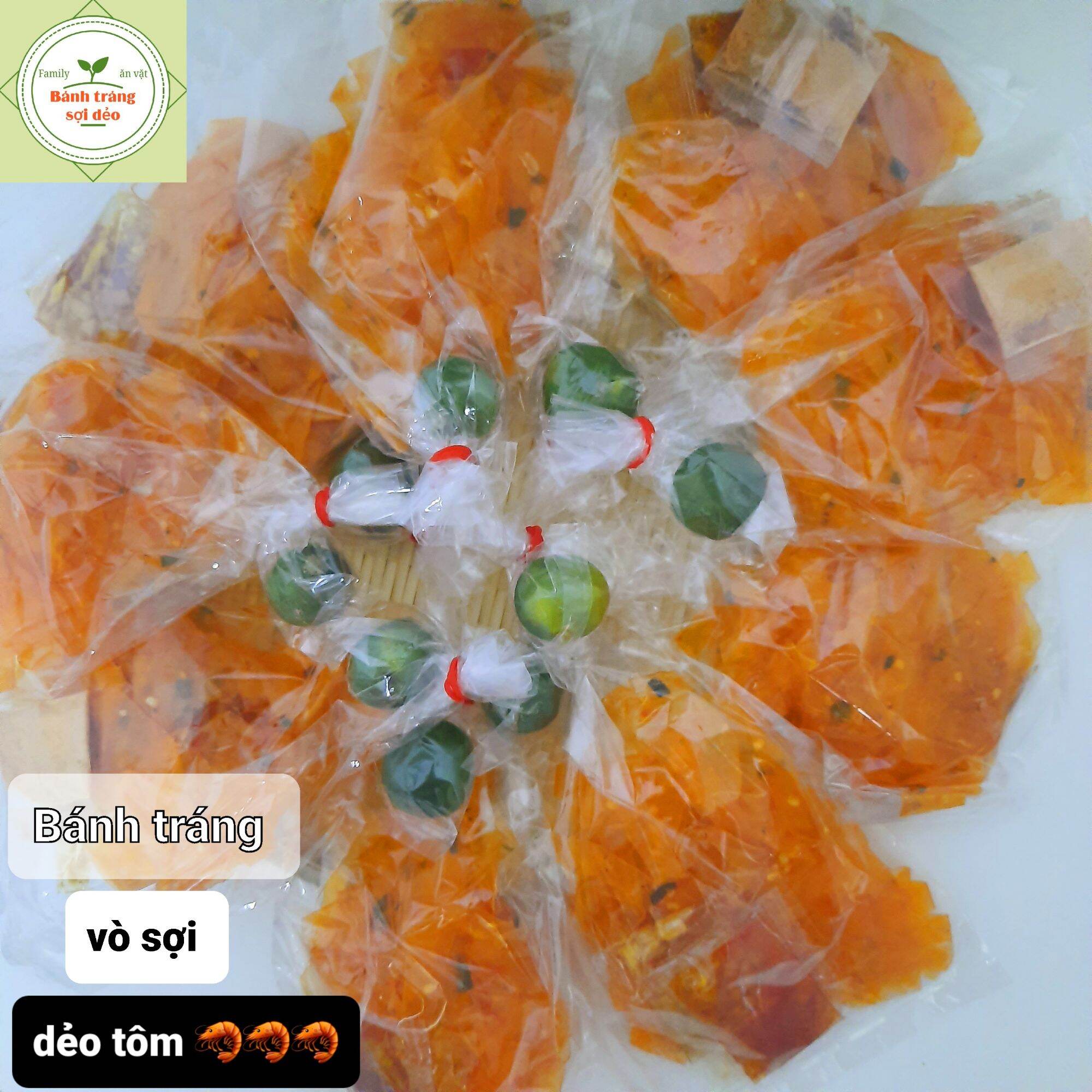 Bánh tráng dẻo tôm sợi đỏ - combo 10bịch