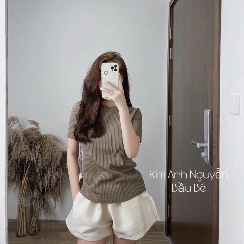 3029. ÁO THUN LEN GÂN TAY NGẮN BASIC