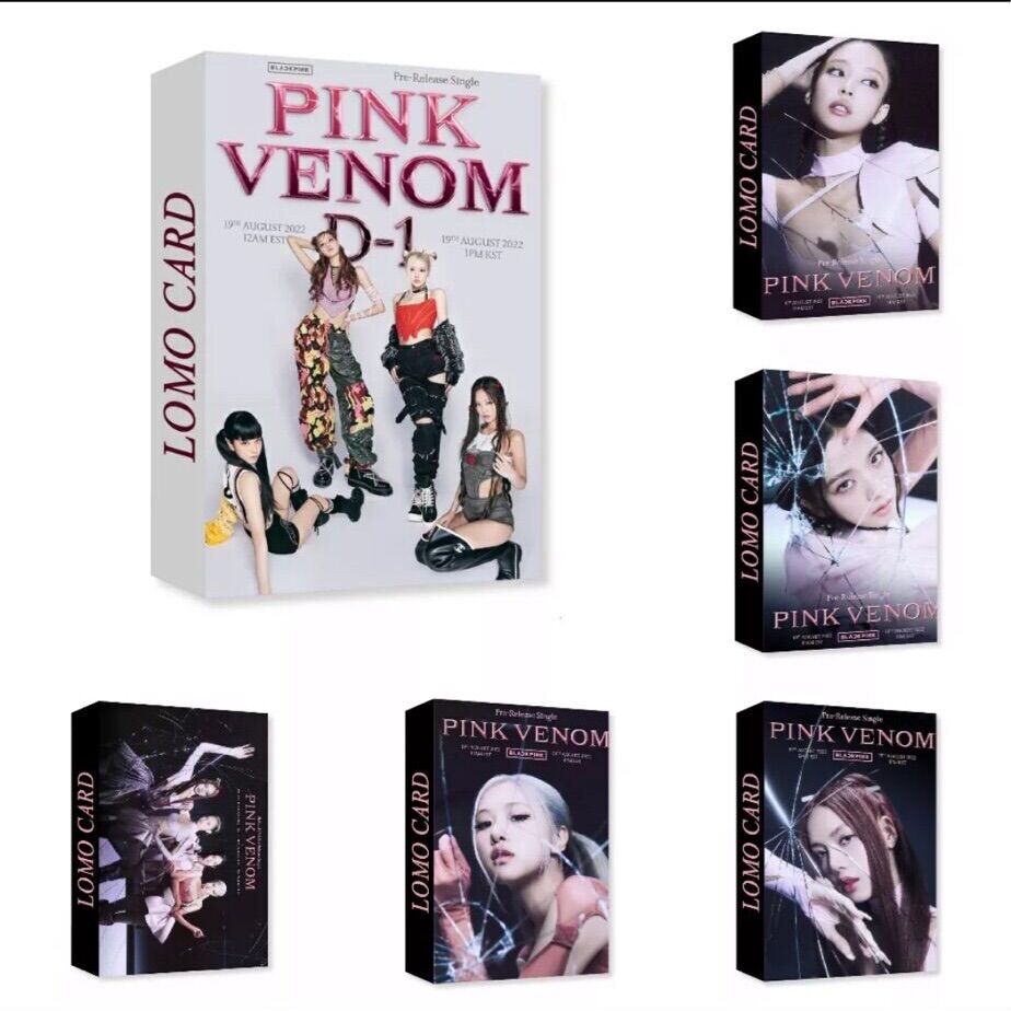 Lomo card Blackpink Pink Venom nhóm và từng thành viên hộp thẻ ảnh 30 tấm