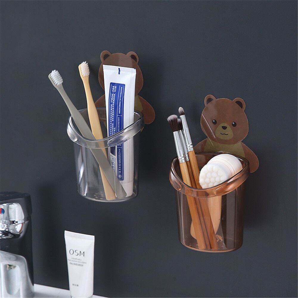 Cốc để bàn chải đánh răng hình Gấu Dán tường