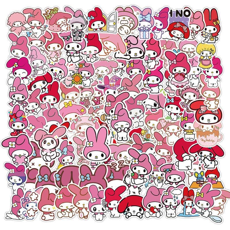 Set 50/100 hình dán sticker chống thấm nước melody