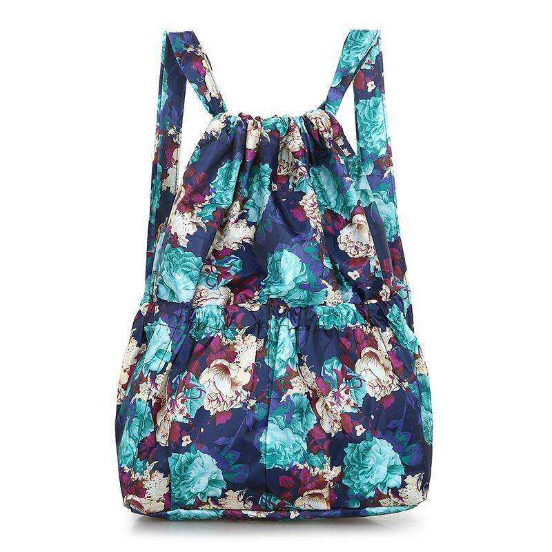 Ba Lô Hai Vai Có Thể Gấp Gọn Túi Rút Dây Rút Vải Nylon Oxford Sức Chứa Lớn Ba Lô Gấp Gọn Tiện Mang Theo Siêu Nhẹ Chống Nước Nữ