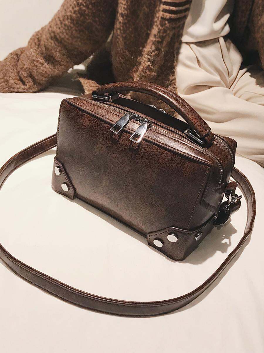 Túi Đeo Chéo Phong Cách Boston Cổ Điển Hàn Quốc Thời Trang Mới 2025 Túi Đeo Vai Đa Năng Hình Ô Vuông Nhỏ Cho Nữ Túi Xách Mềm