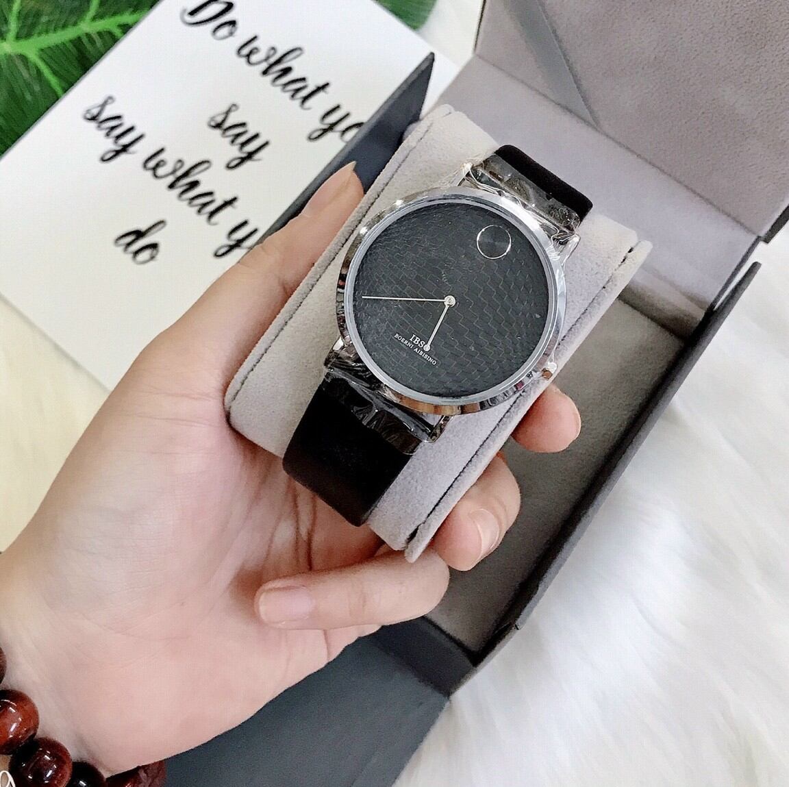 Đồng hồ nam IBSO dây da viền cực mỏng