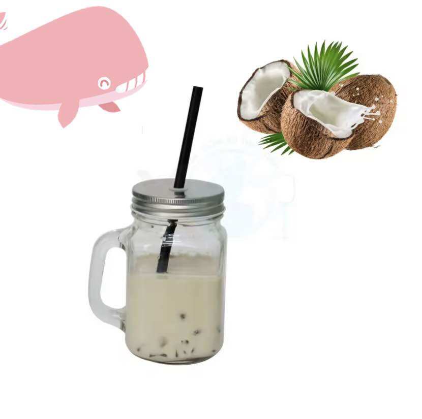 Ly Thuỷ Tinh Quai Trà Sữa Nắp Lỗ