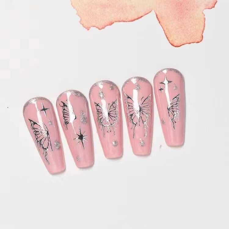 Sticker dán móng trang trí nail hình bướm mẫu mới nhất