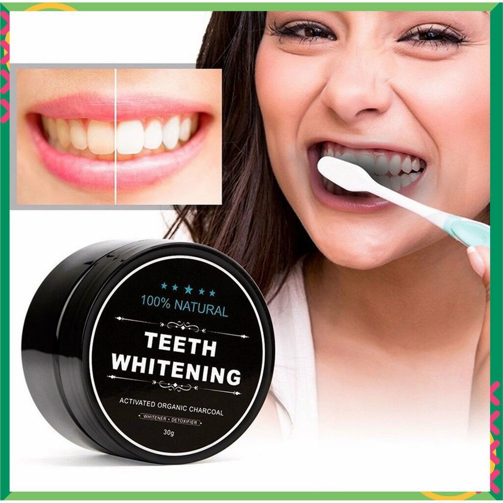 Bột trắng răng than tre hoạt tính 100% natural teeth whitening