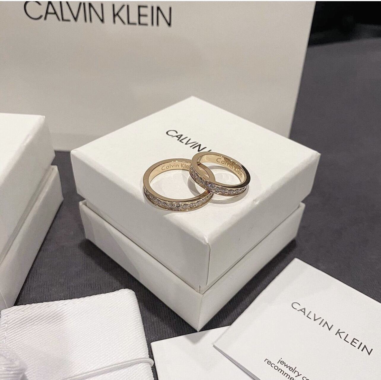 Nhẫn ck Calvin Klein diamond fullbox bill