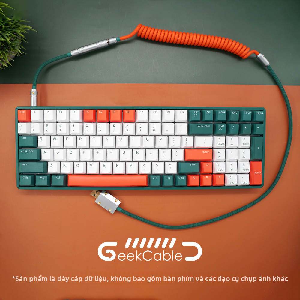 GeekCable Pure Handmade Computer Mechanical Keyboard Theme Line Aviation Plug IQUNIX Color F96 Jungl