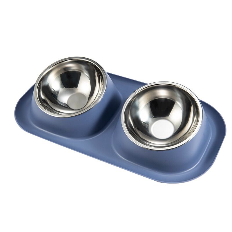 Bát ăn đôi inox chống kiến cho chó mèo