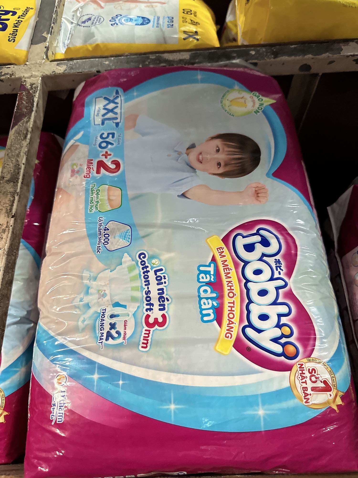 TÃ DÁN BOBBY SIÊU THOÁNG SIZE XXL 56 miếng (trên 16kg)