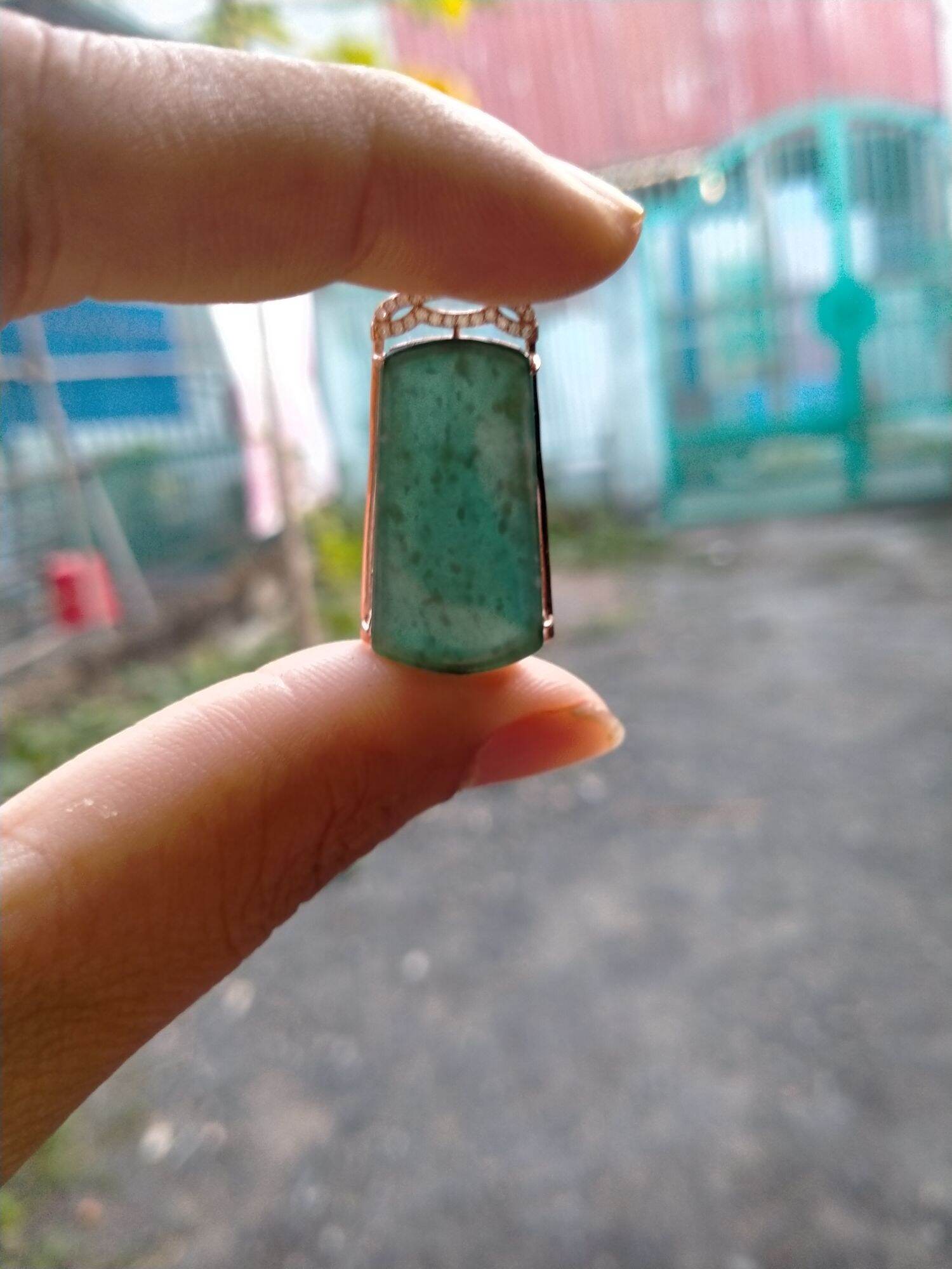 Mặt dây cẩm thạch lam bông tuyết