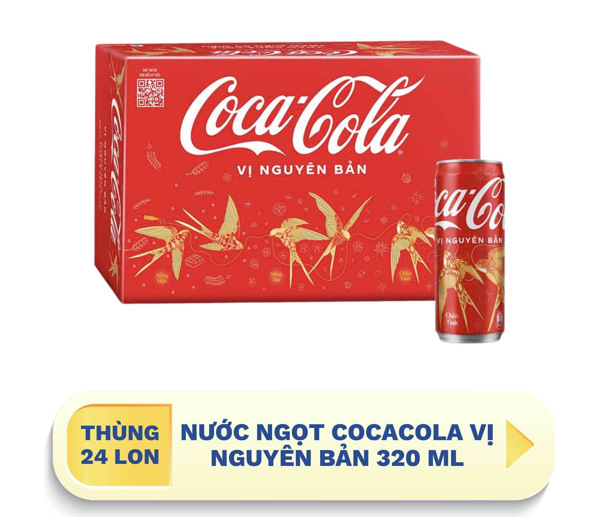 Thùng Coca-Cola vị nguyên bản 24 lon 235ml