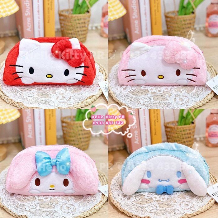 Túi đựng mỹ phẩm, bút viết đa năng Hello Kitty