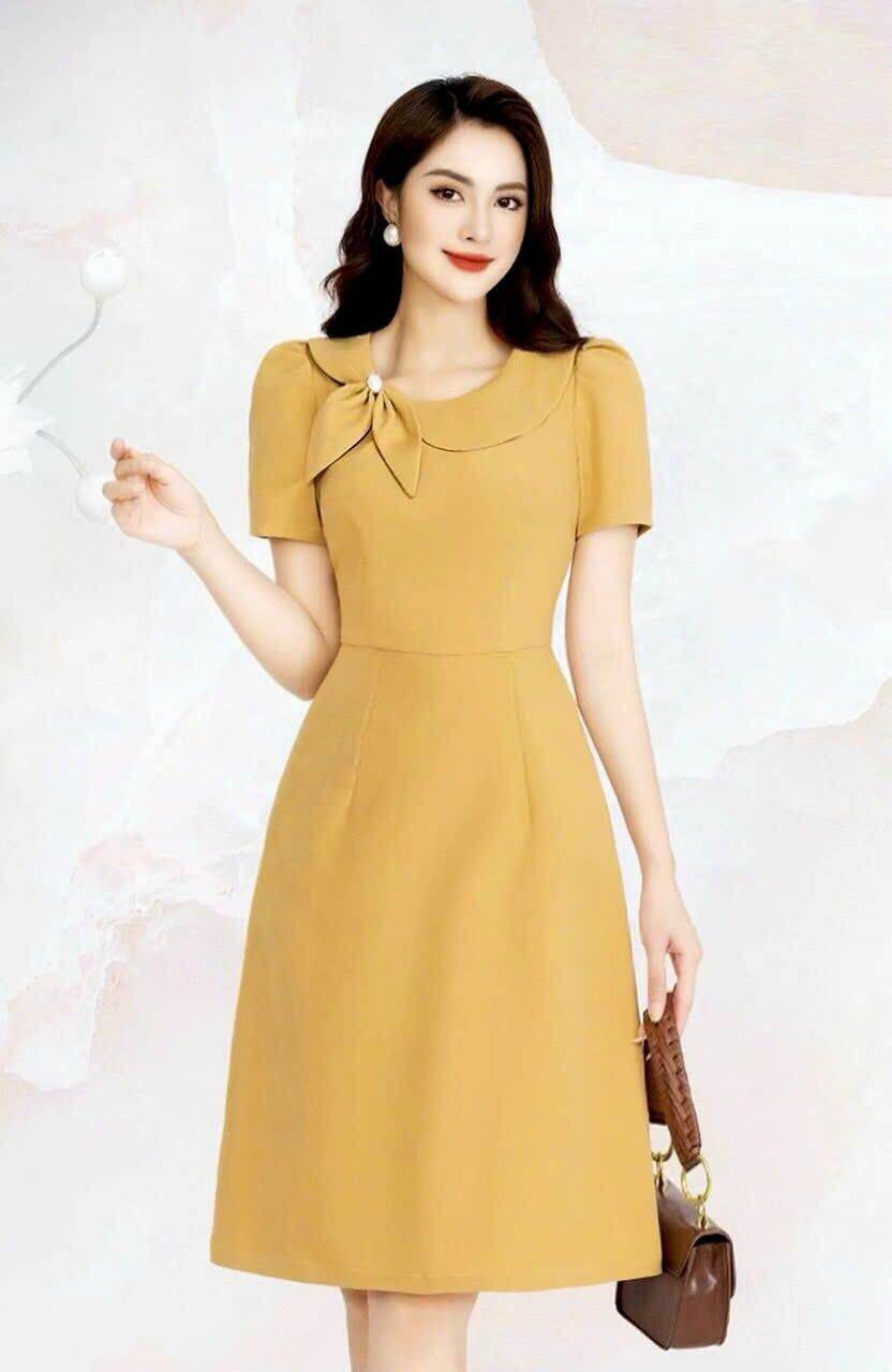 Full-Size Lotus Collar Flared Dress in Many Colors