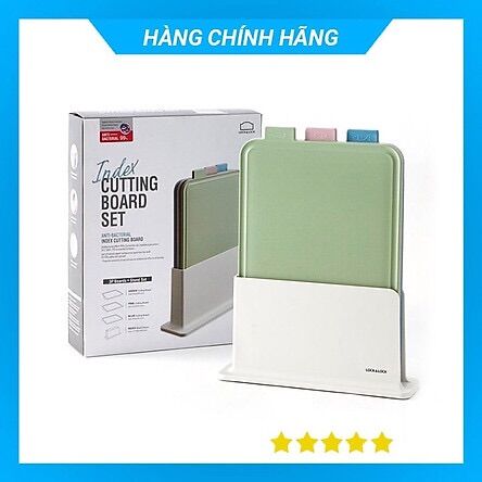 Bộ 3 thớt nhựa kèm giá để lock&lock - csc251
