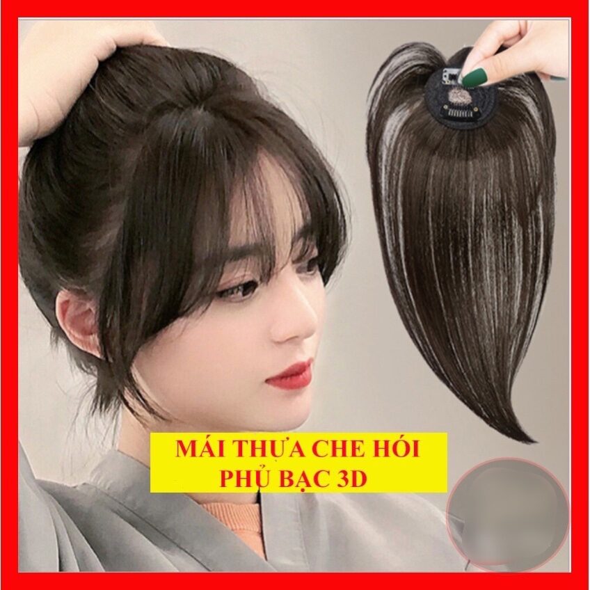 Mái thưa 3d tóc che hói đỉnh, tóc mái thưa hàn quốc - Chất tóc thật hàng loại 1 - M3D