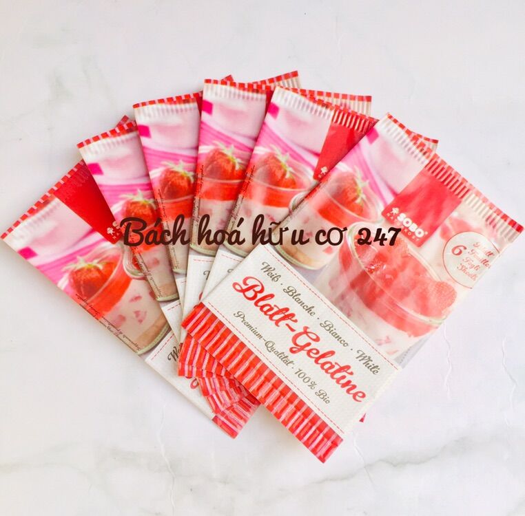 Gelatin hữu cơ dạng lá Sobo 10g