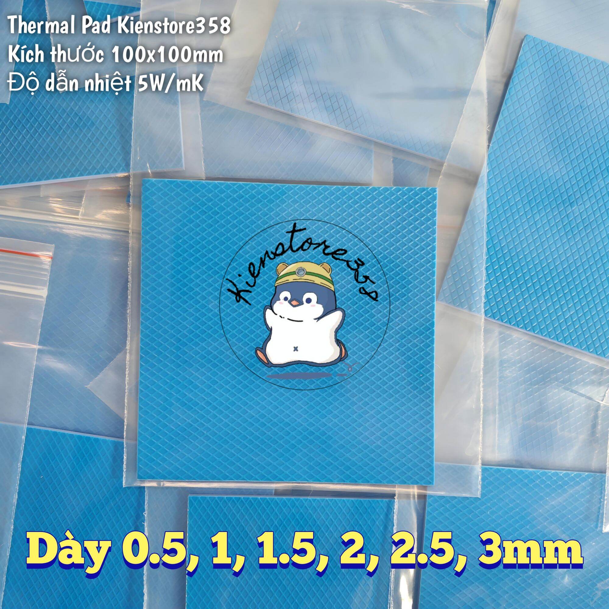 5W/Mk Thermal Conductive Pad for Vga, Chipset, Ic, Thickness 0.5, 1, 1.5, 2, 2.5, 3mm - Kienstore358 Giá 25,000 Đồng*Miễn phí vận chuyển