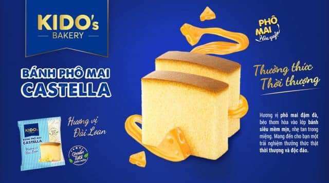 Combos 5 cái bánh Mì Phomai Castella 40gr KiDo's