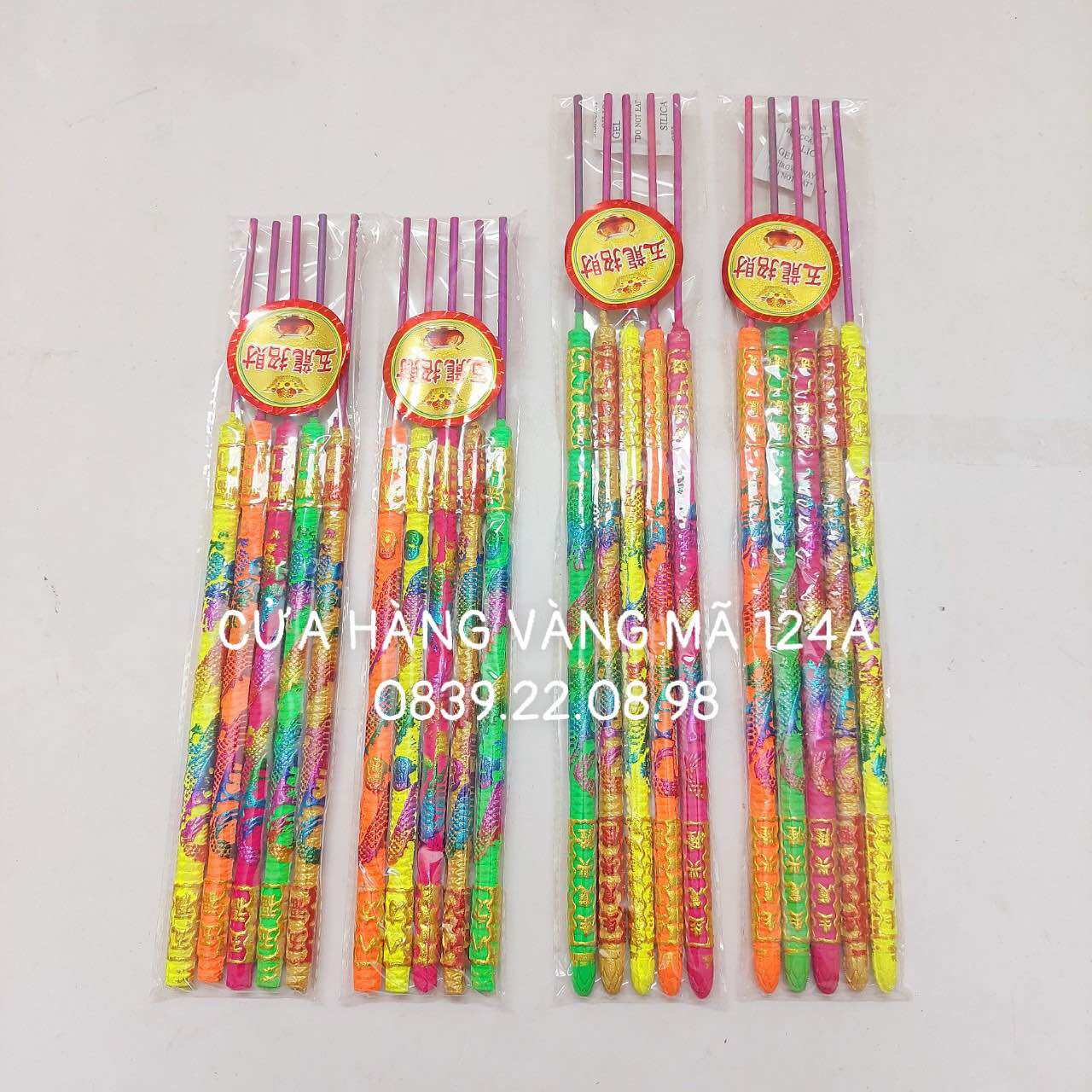 Nhang thần tài 5 cây ngũ sắc/ nhang 3 cây khai trương.