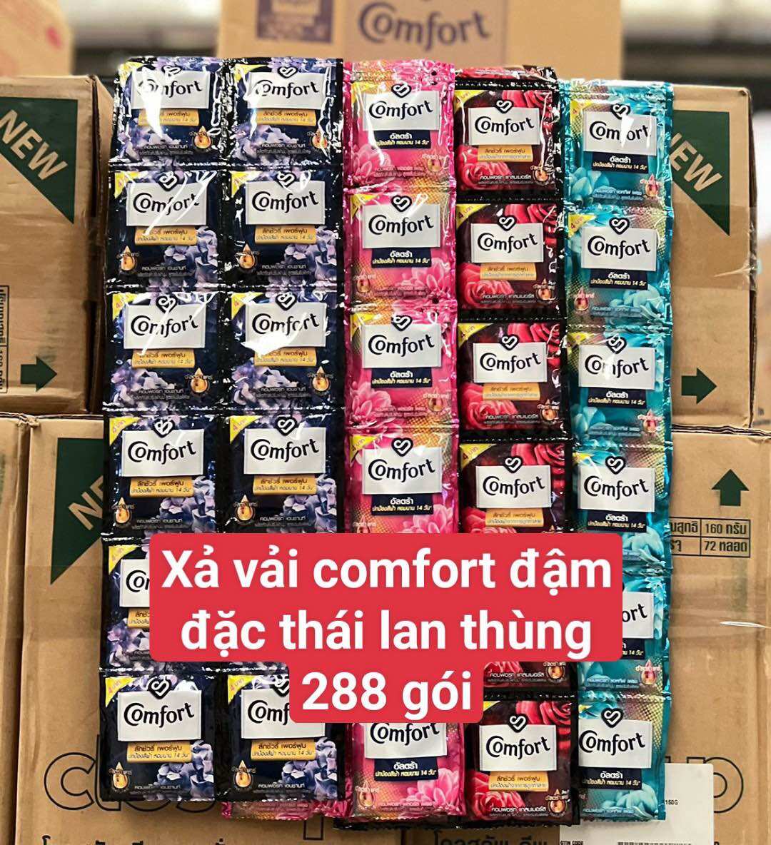 Nước xả vải Comfort đậm đặc Thái Lan dây 12 gói x20ml