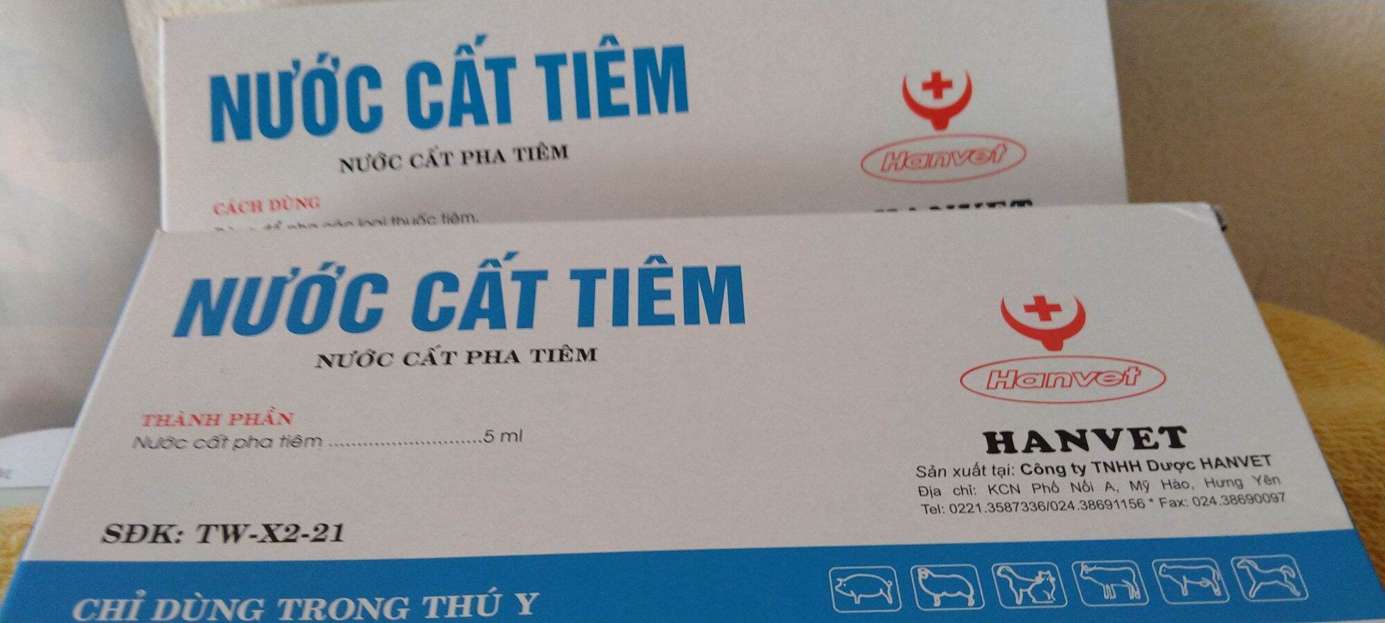 nước cất pha tiêm thú 20ống 5ml