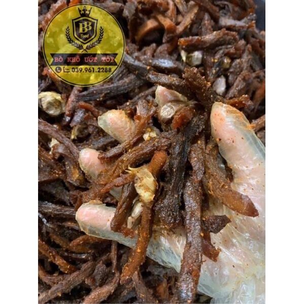 Thịt bò khô ướt tỏi - thịt bò que gói 100g