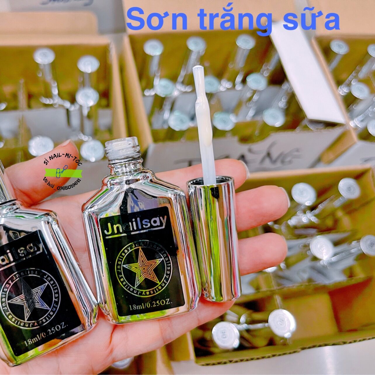 Sơn gel trắng sữa Jnailsay, sơn móng tay gel màu trắng sữa màu hot nhất năm