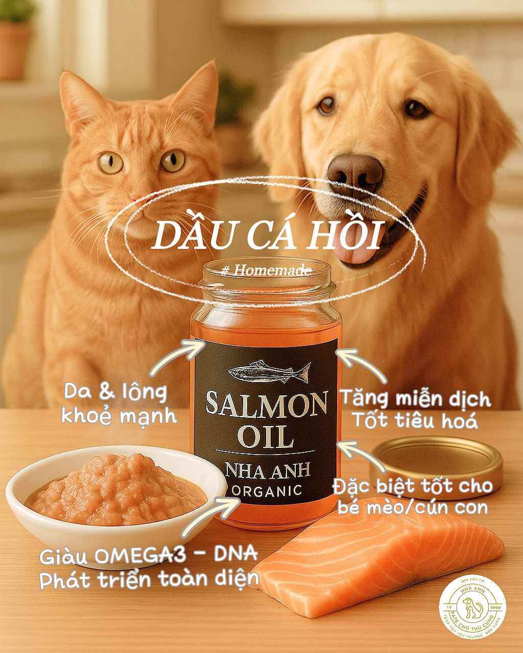 dầu cá hồi homemade cho thú cưng