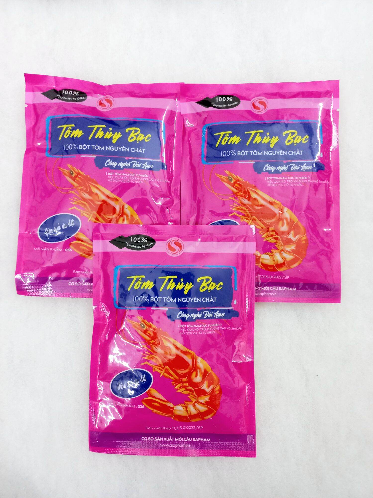 mồi câu tôm thủy bạc bao bì mới