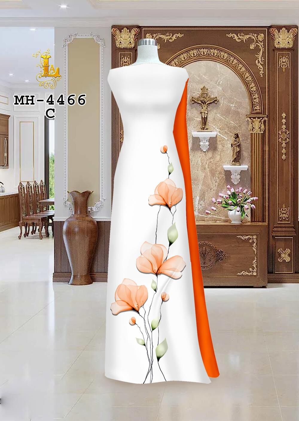 Vải áo dài lụa cao cấp in hoa