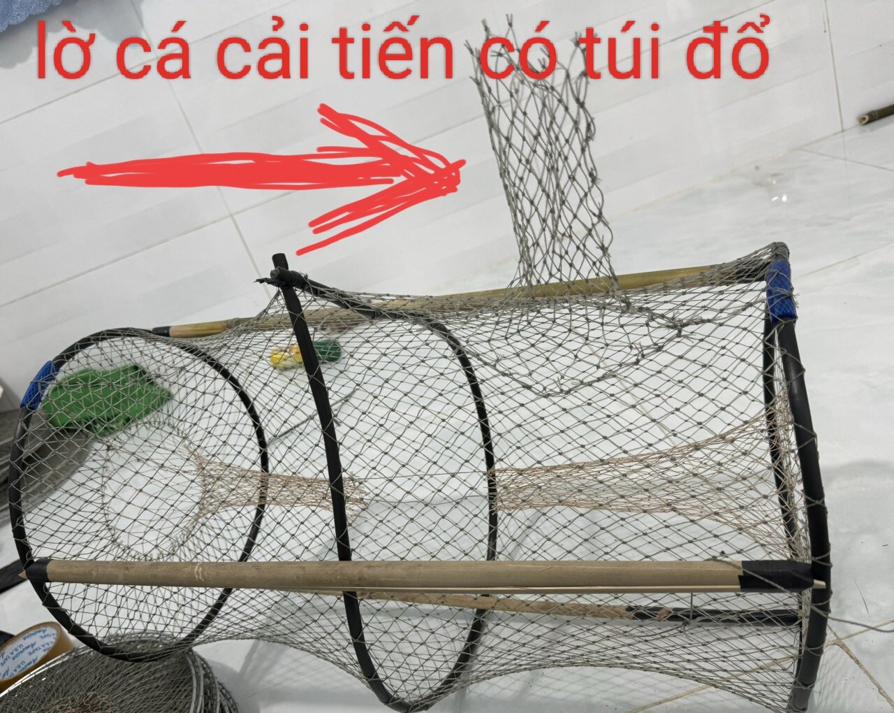 Combo 10c lờ cá cải tiến có túi đổ