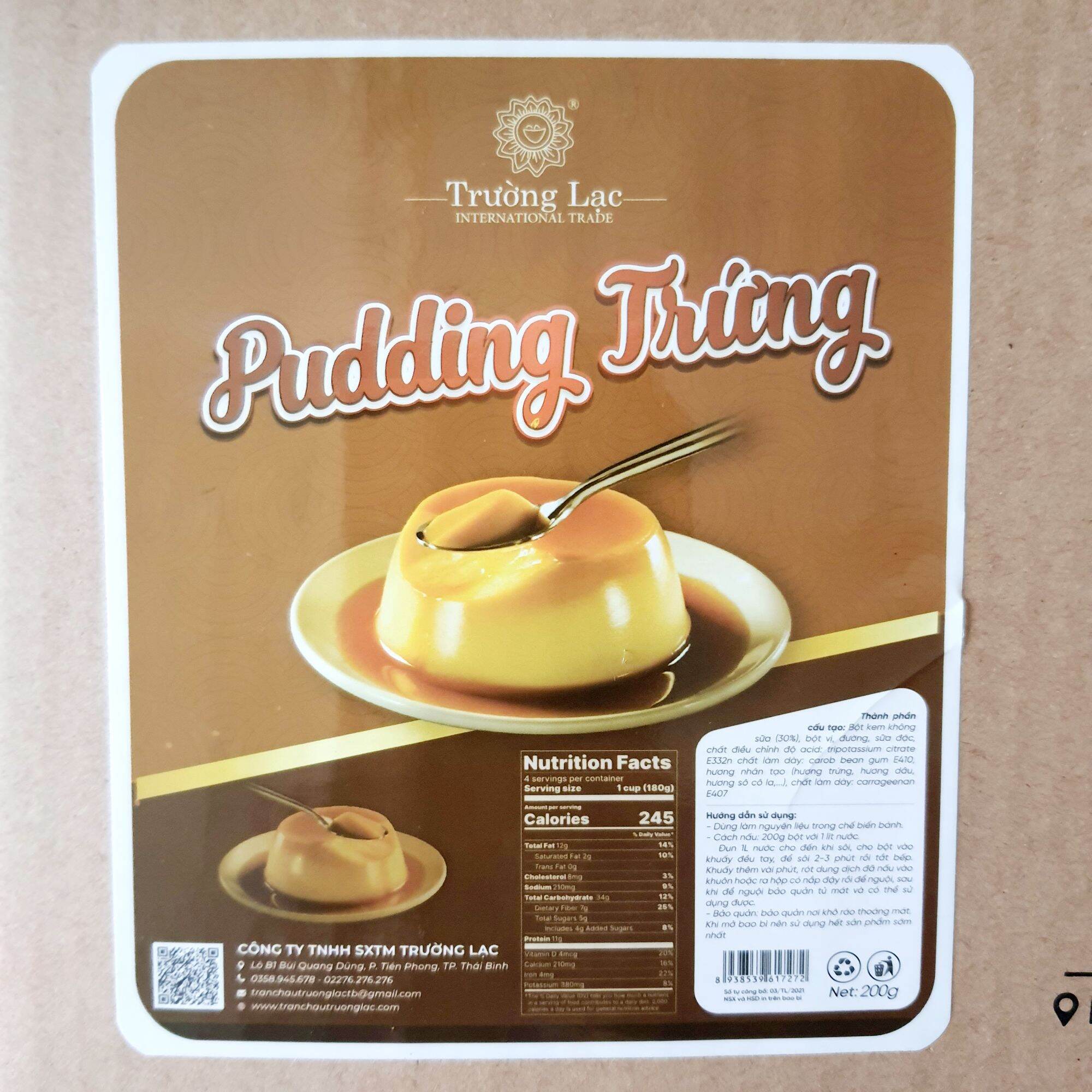 Bột pudding trứng Trường Lạc 200g làm 10-15 bát