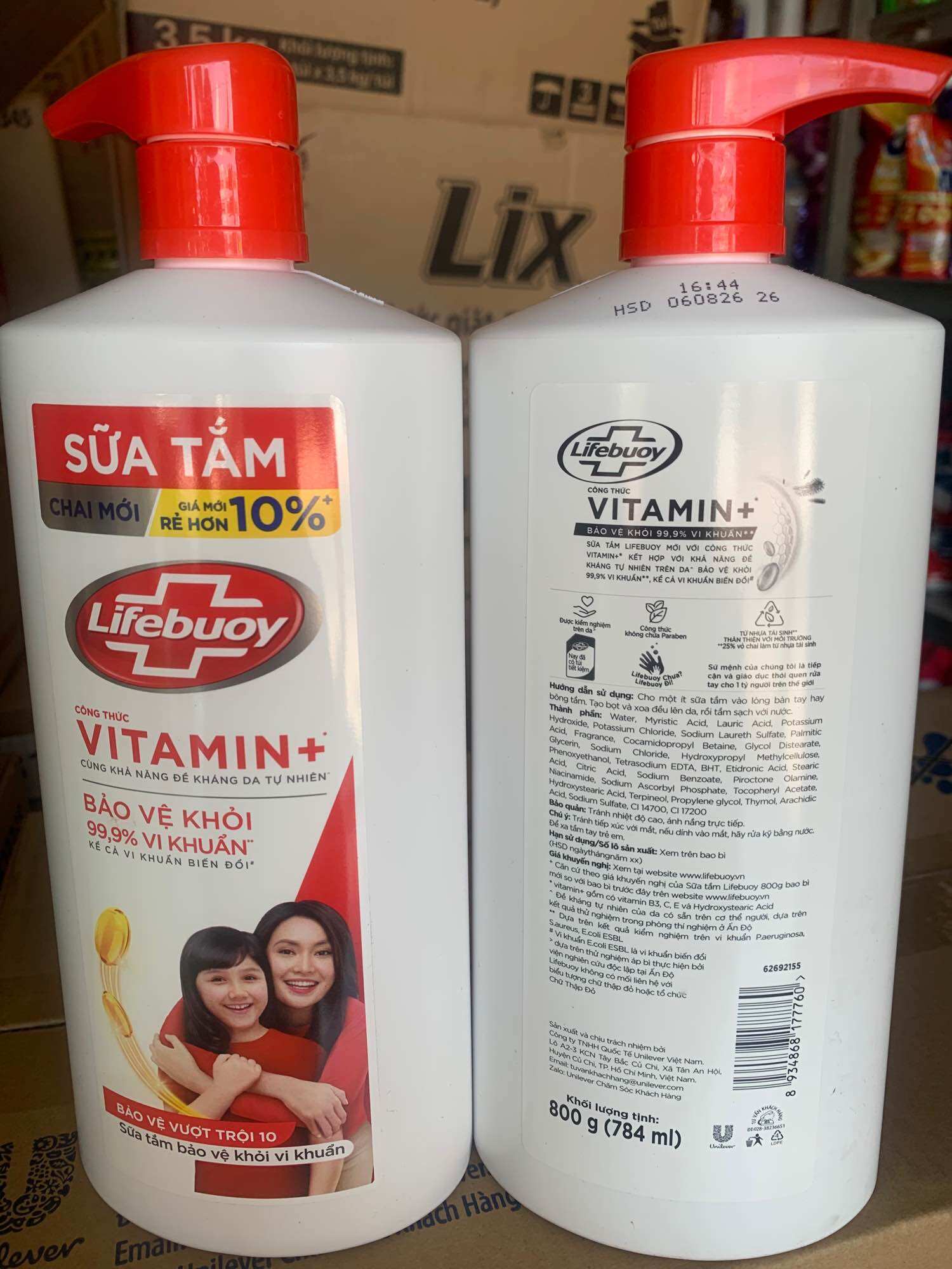 Sữa tắm diệt khuẩn Lifeboy đỏ 800g