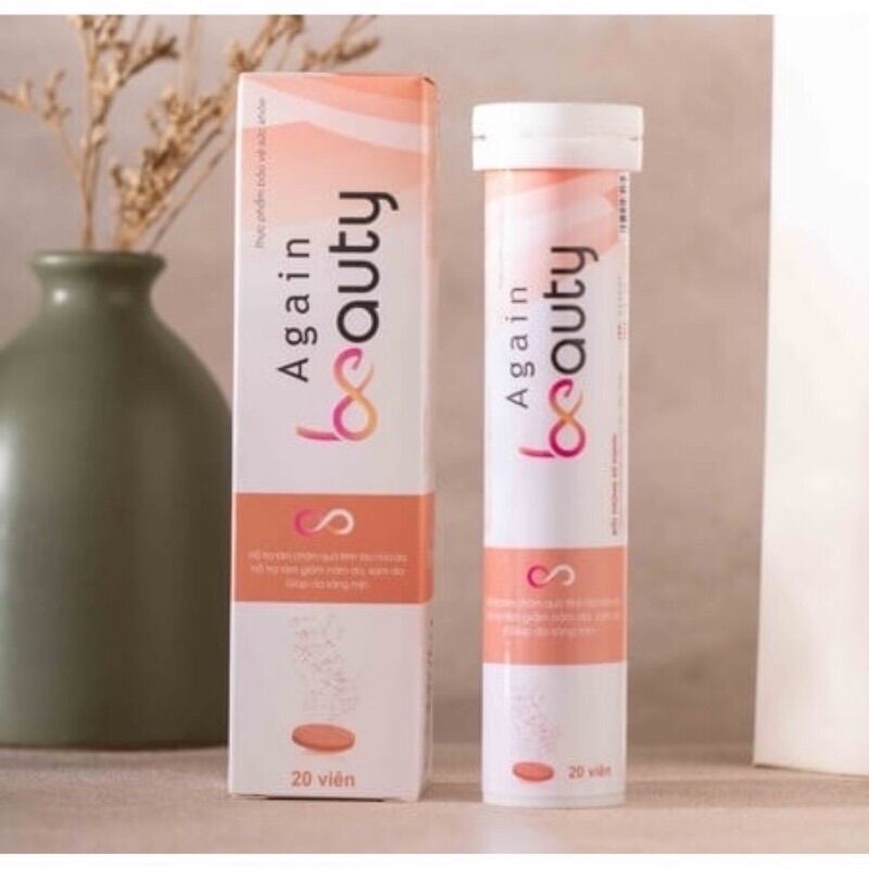 Viên sủi làm trắng, trẻ hóa da, mờ nám, chống lão hóa again beauty - hộp 20 viên