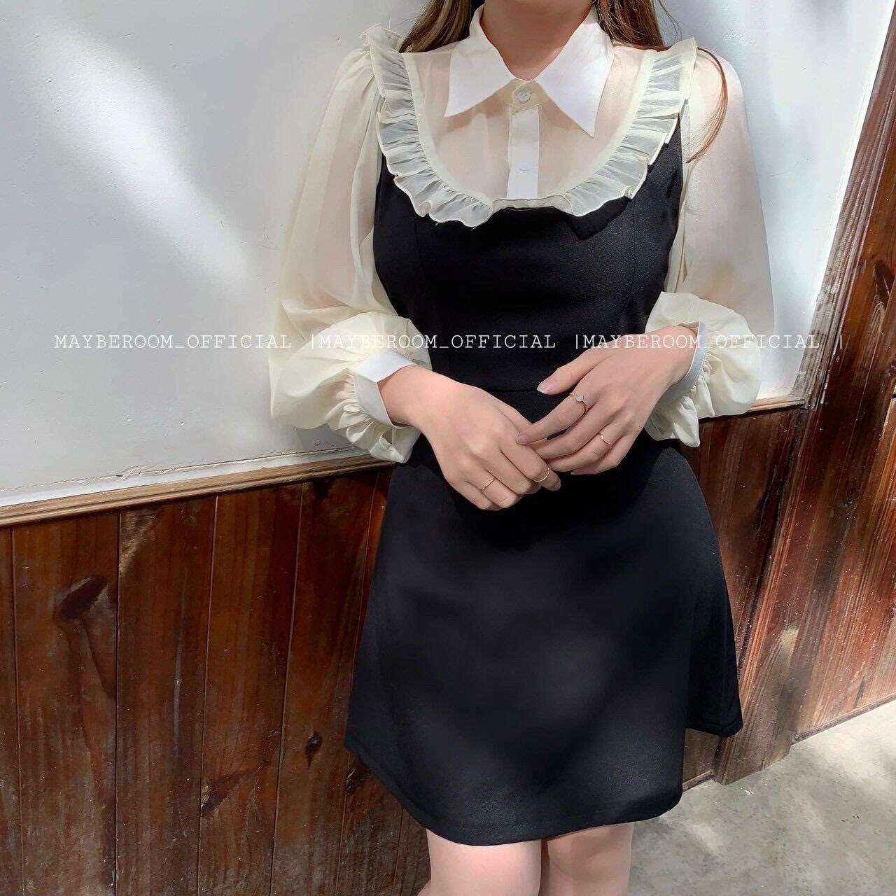 [Shop Bigsize NỮ 50kg-90kg] Đầm sơ mi tiểu thư màu đỏ/ đen size M/L/XL/XXL