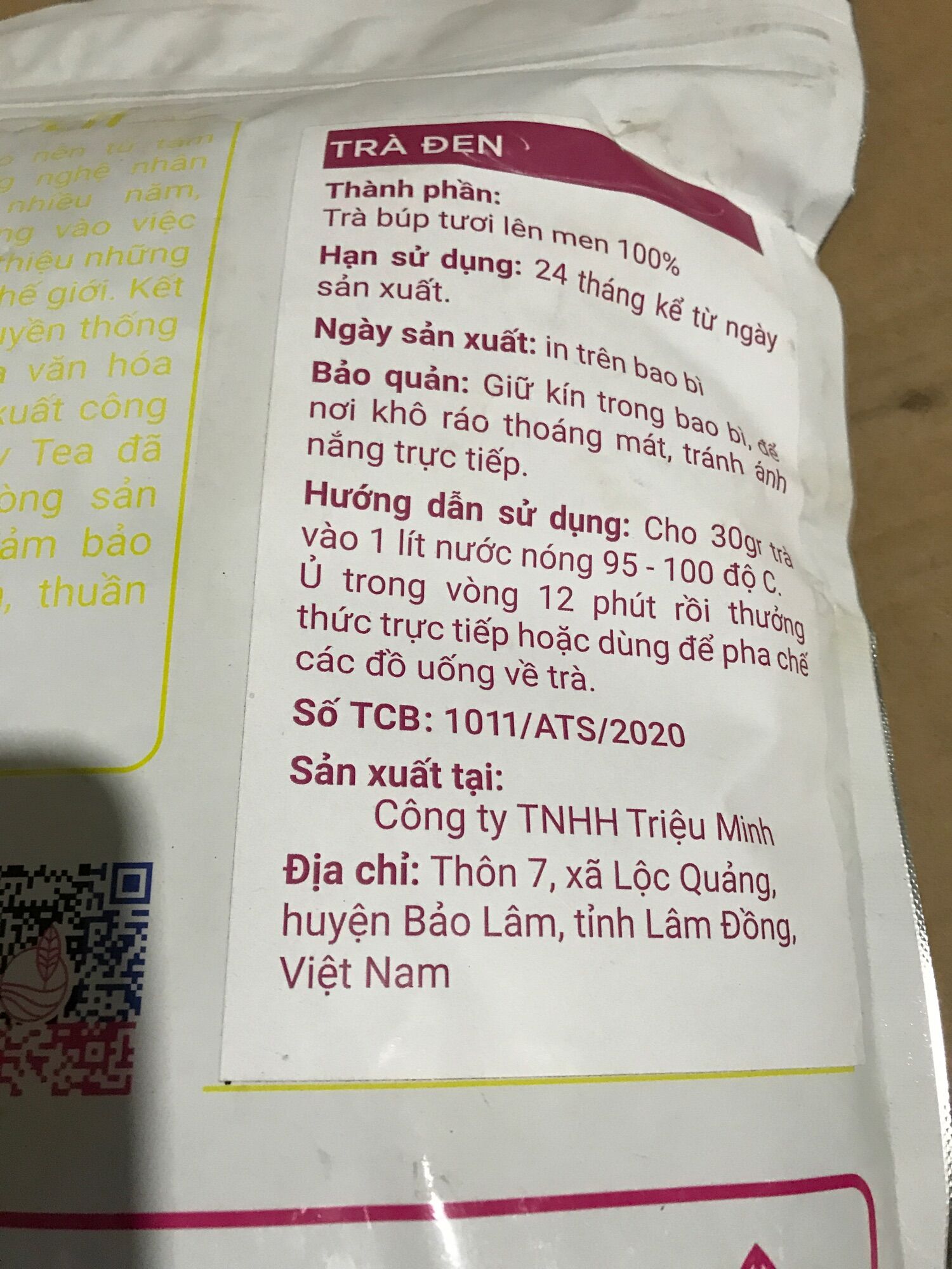 Trà đen Benny gói 500g