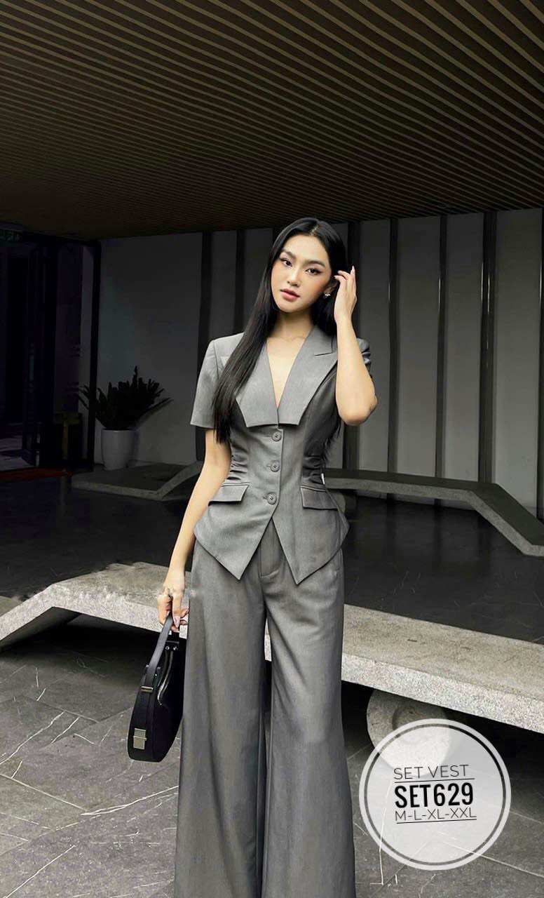 50-90kg Bigsize SET VEST DÀI CHIẾT LY EO SET629
