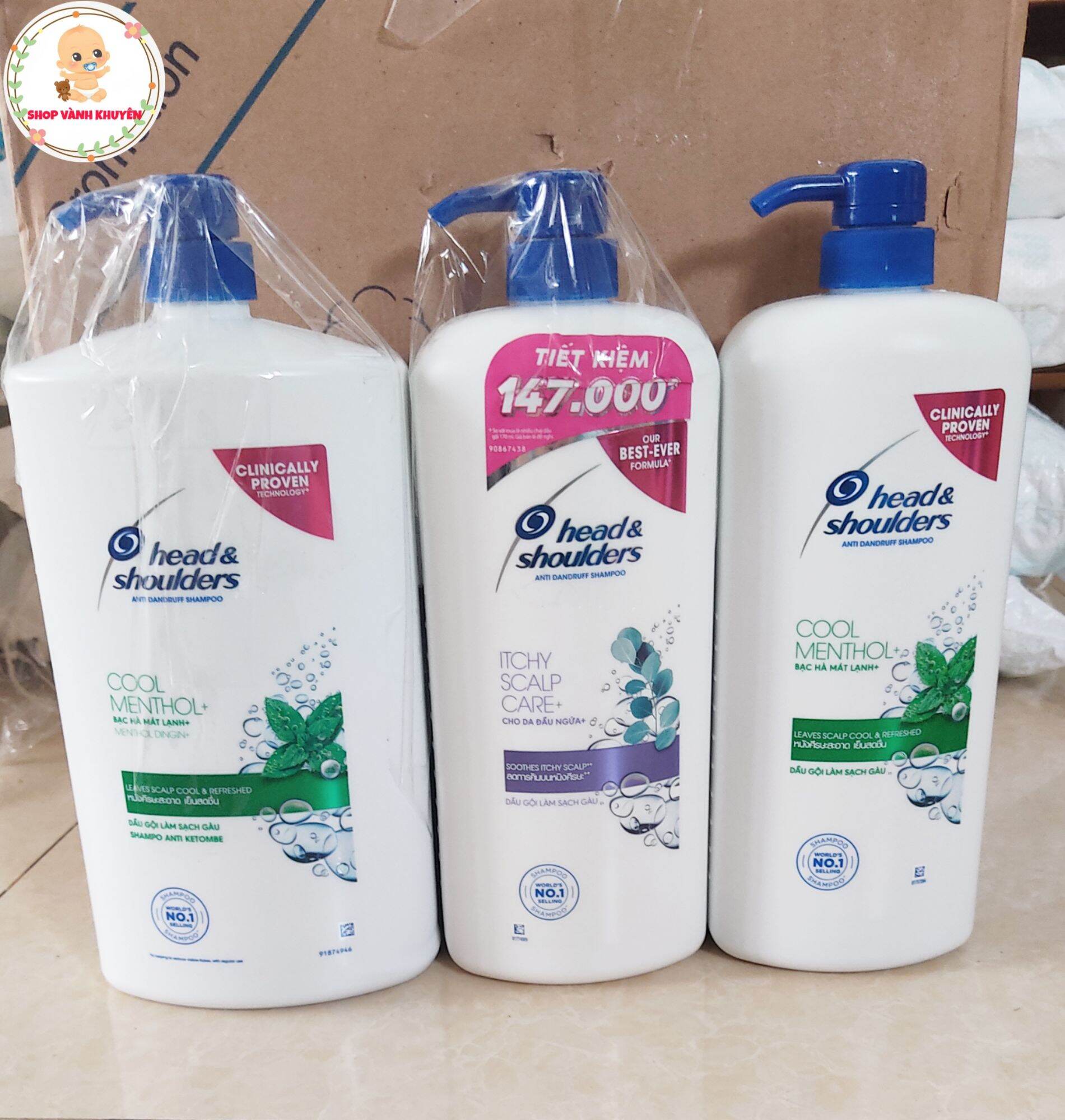 Dầu gội sạch gàu bạc hà head & shoulders 1200ml/1800ml
