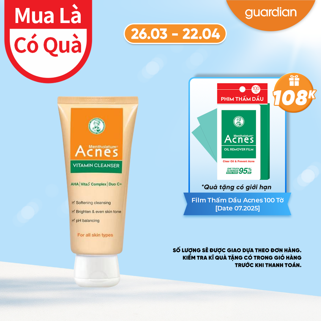 Kem Rửa Mặt Vitamin Cleanser Acnes 100Gr