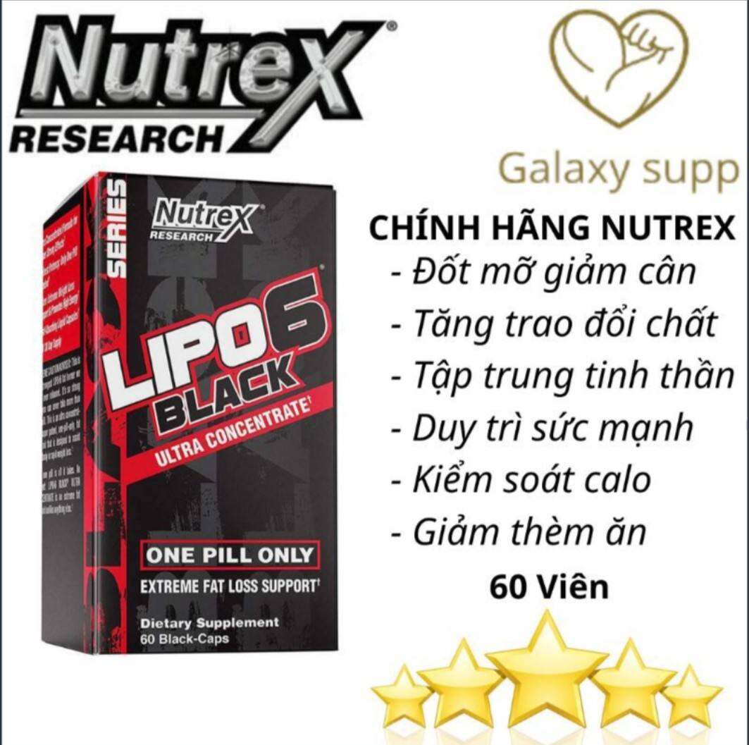 NUTREX LIPO6 BLACK ULTRA CONCENTRATE Đốt Mỡ Giảm Cân 60 Viên