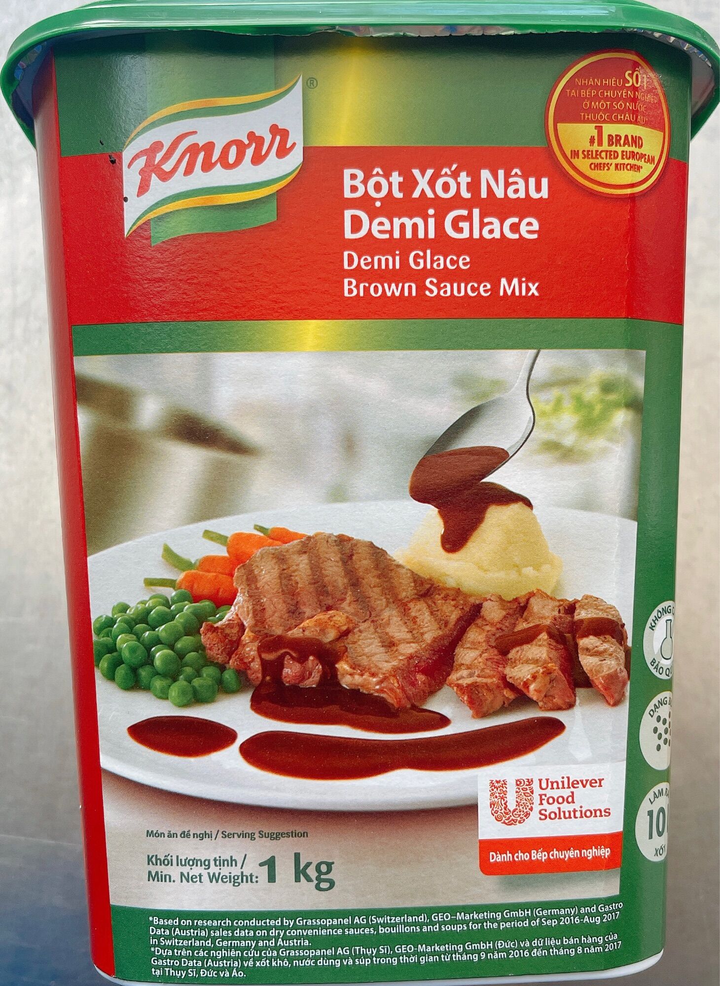 Bột xốt nâu - demi glace - hủ 1kg - tạo nên xốt nâu đậm đà hương vị bò trong vòng 5 phút - sản phẩm giúp món ăn hoặc xốt nâu tự làm hấp dẫn hơn.